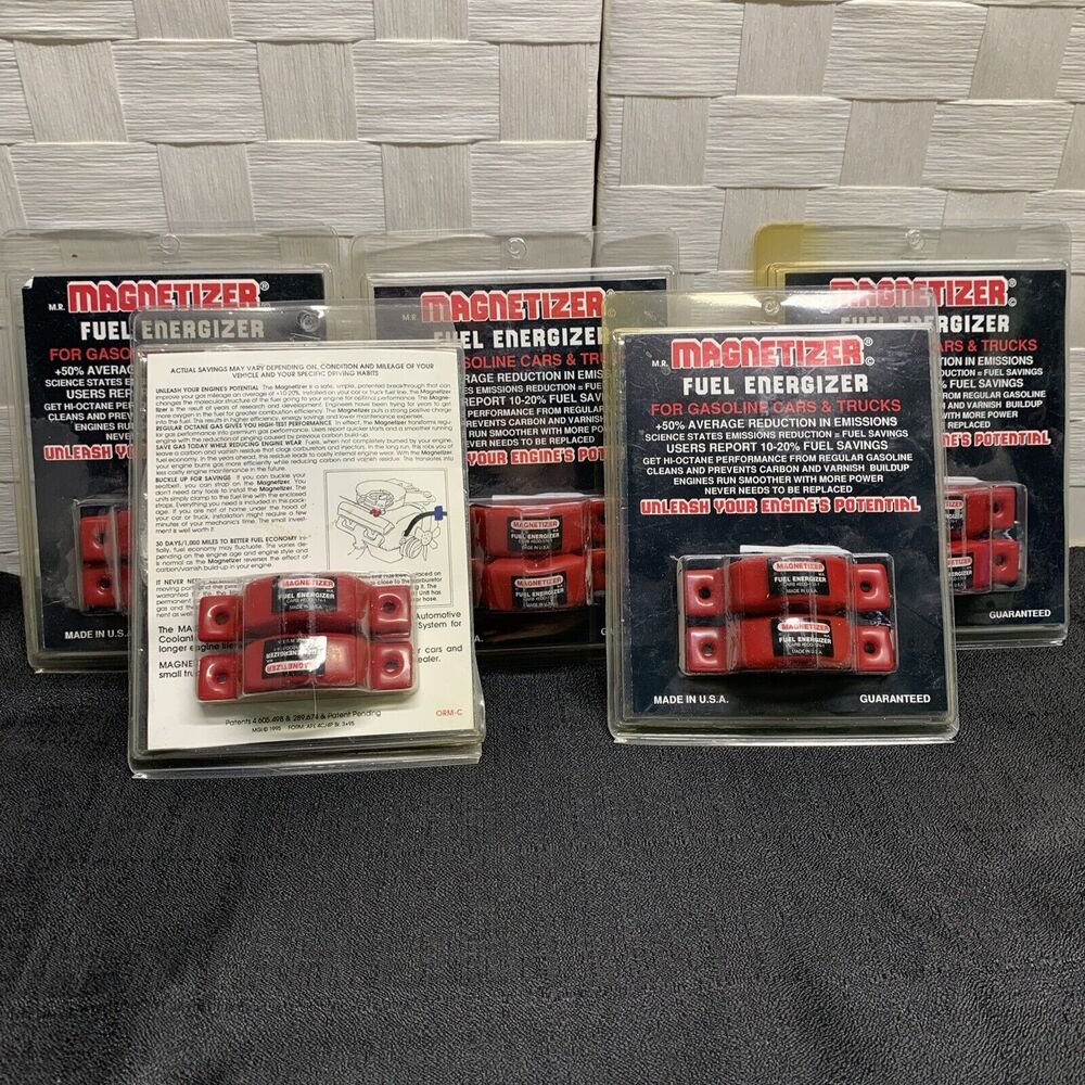 1995 NOS 5 Sets Magnetizer Fuel Energizer In Original Packaging Made In The USA